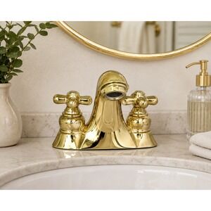 Moen 84000 4500 Series Two Handle Bathroom Faucet Polished Brass USA